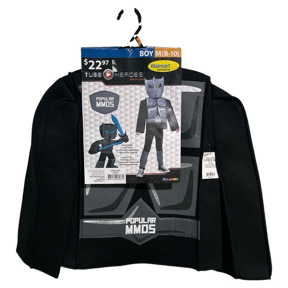 Tube Heroes PopularMMOs Costume Boys Size M 8-10 Gamer Halloween Cosplay NEW